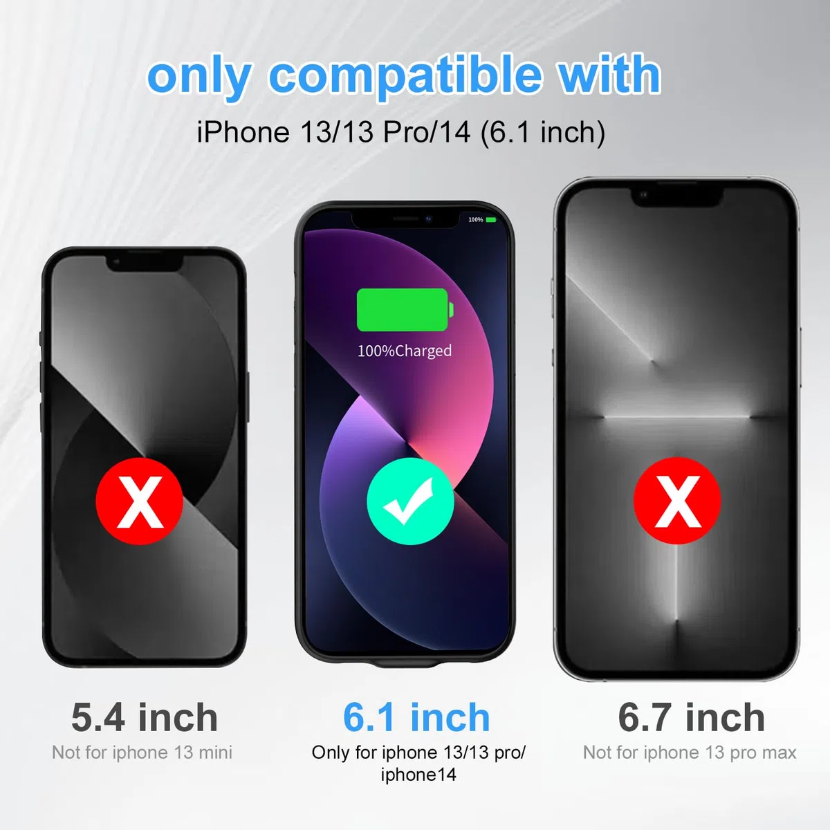 custodia batteria per iPhone 13/13Pro/14, 13800 mAh, custodia di ricarica, caricatore portatile ricaricabile espandibile