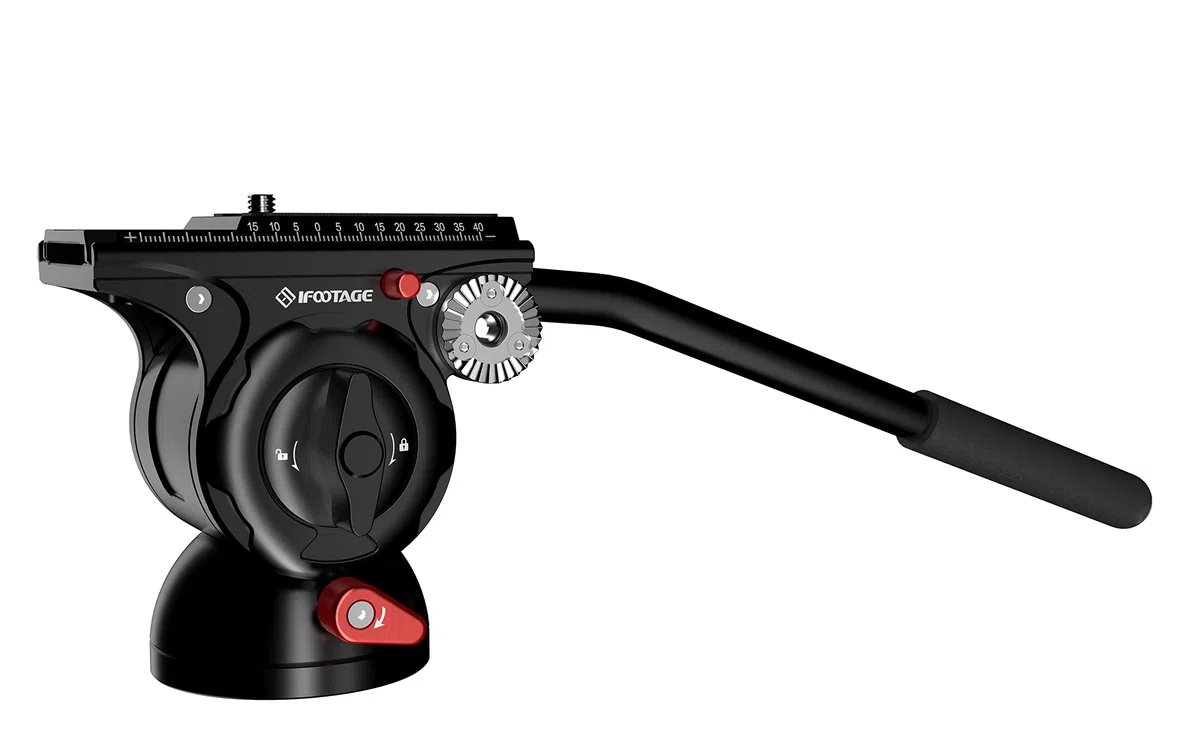 IFOOTAGE Testa Fluida Video Komodo K5S, Testa Fluida per Treppiede per Fotocamere con Piastra a Sgancio Rapido, per Fotografia Professionale, Creazione di Contenuti, Vlogging e Produzione Video
