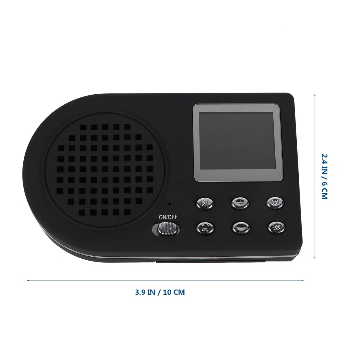 Mp3 Portatile Nero con Clip Appendibile, Riproduzione Audio Esterna, Materiale Plastico e Cavo USB Incluso, Regalo per Famiglia e Amici