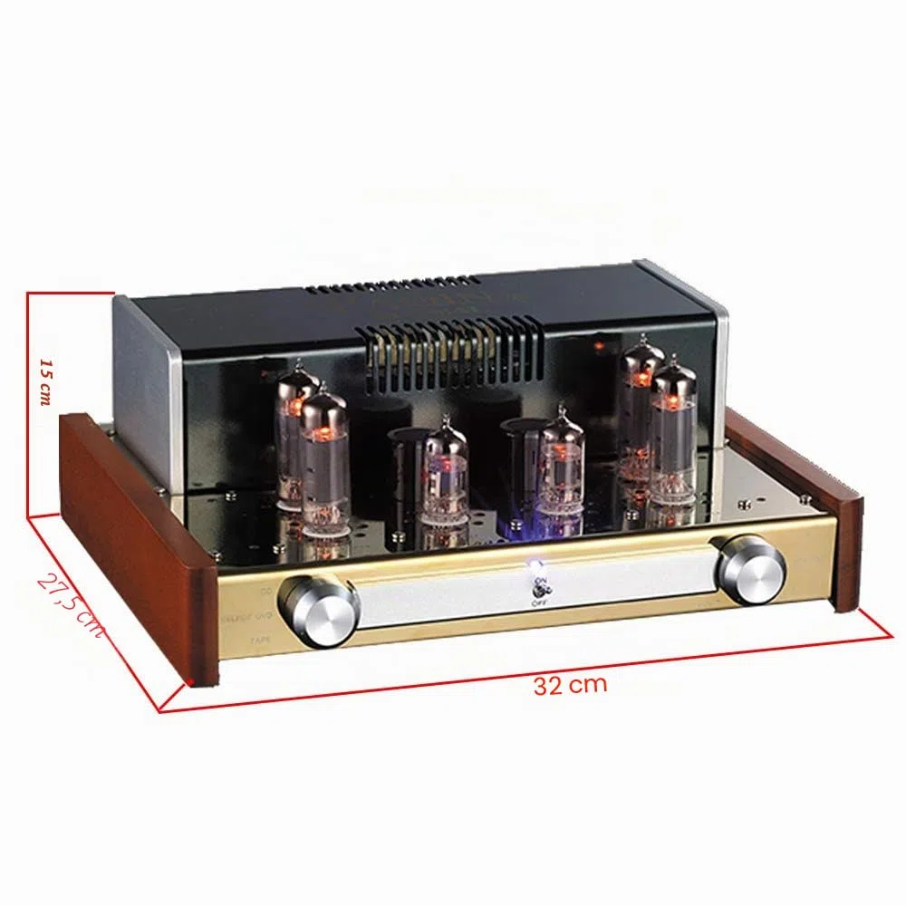 Yaqin MC-84L Amplificatore stereo a valvole integrato, Potenza 12Wx2,Tubi 6P14x4pcs 12AX7Bx2pcs, AC110 e AC230 Facoltativo