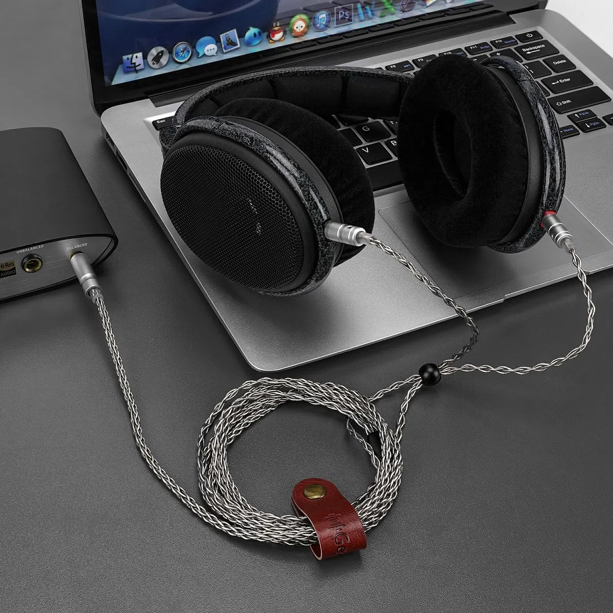 GEEKRIA Cavo audio di upgrade Apollo in rame placcato argento, compatibile con Sennheiser HD600/HD650/HD660S2/HD6XX, 4,4 mm (4,9 ft/1,5 m)