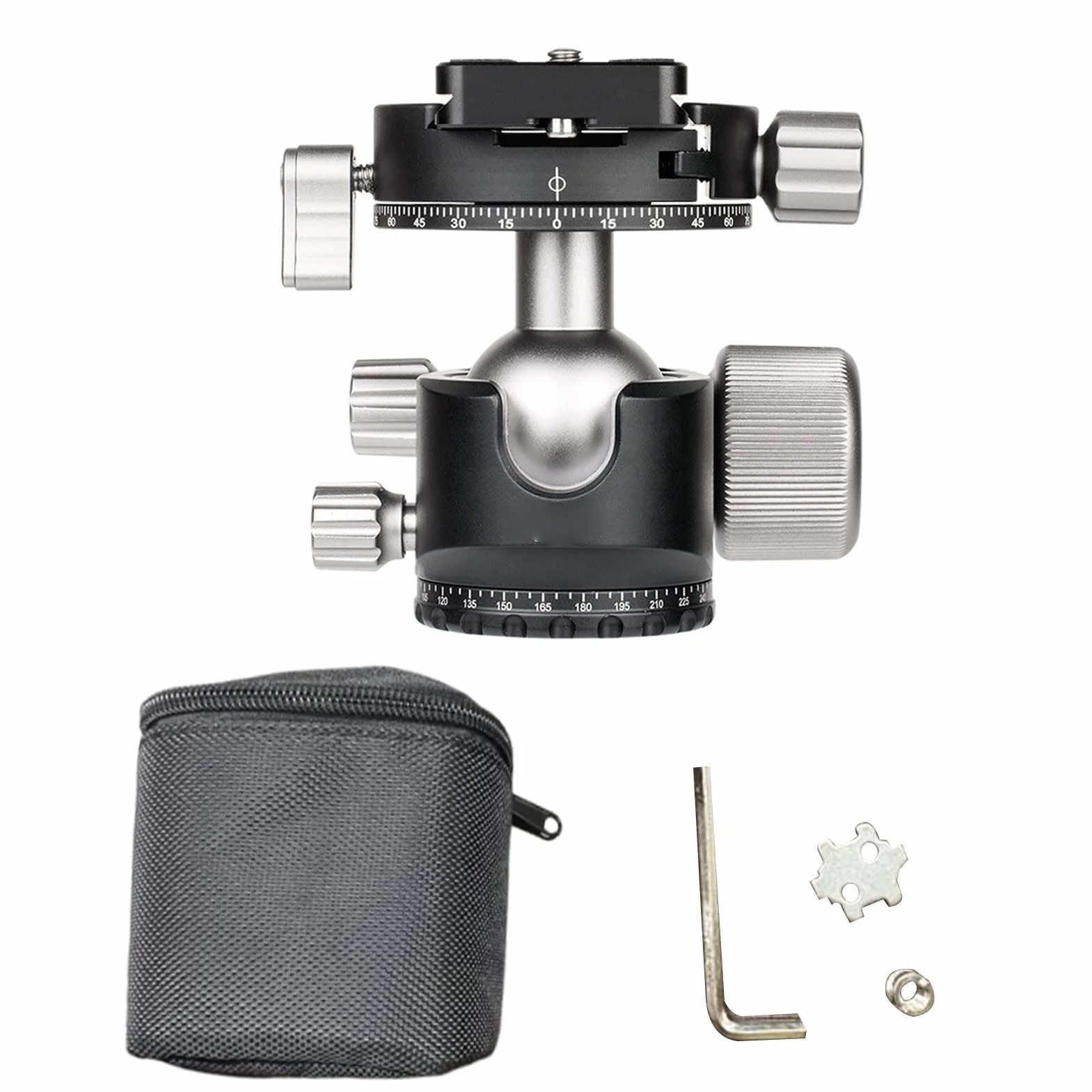 Irfora Testa a Sfera per Treppiede per Fotocamera Controllo di Precisione Testa a Sfera Panoramica Leggera Teleobiettivo e Fotografia Macro con Custodia Fotografi e Operatori Video Lega di Alluminio