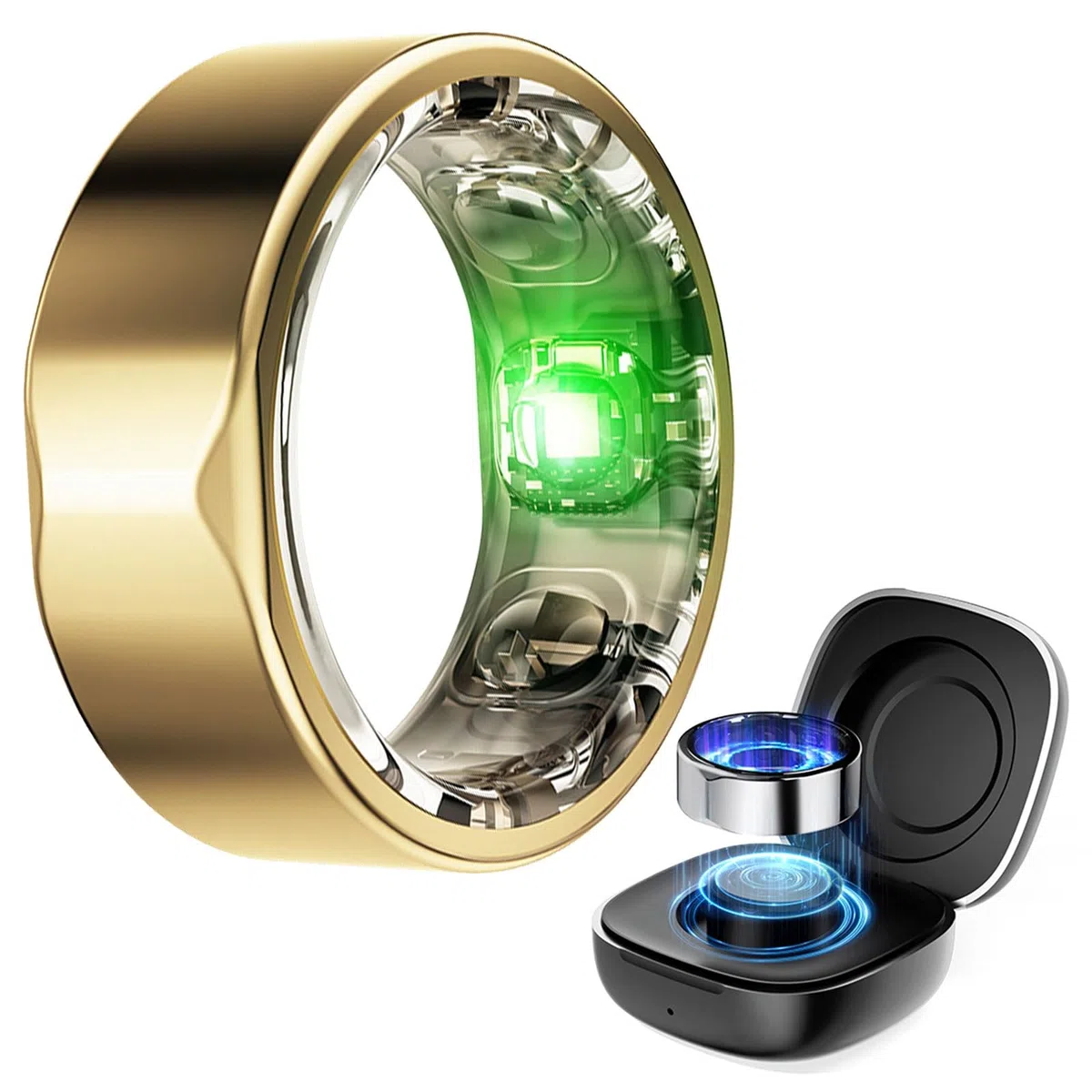 Anello intelligente per il monitoraggio della salute, impermeabile, indossabile con monitoraggio del sonno e del battito cardiaco, risparmio energetico per il monitoraggio della salute delle donne e