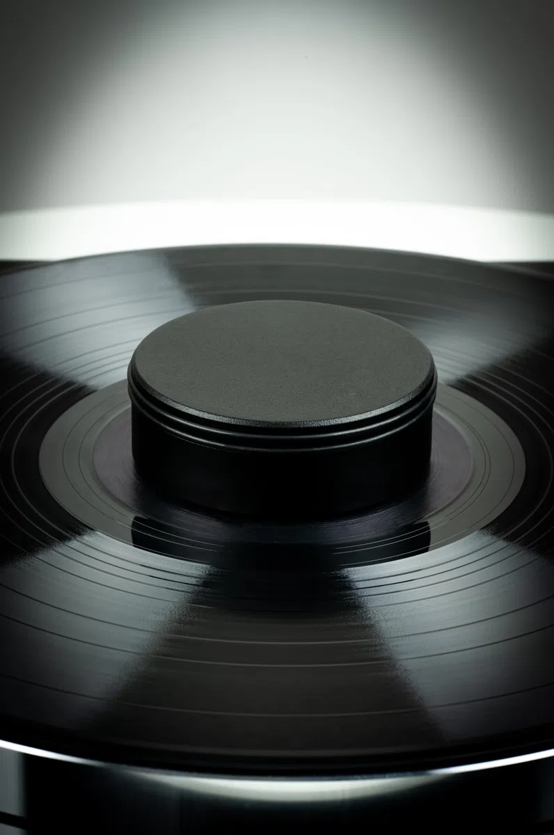 Pro-Ject Record Puck DS, peso della piastra pesante in acciaio inox per ridurre le risonanze indesiderate, 915 g (nero)