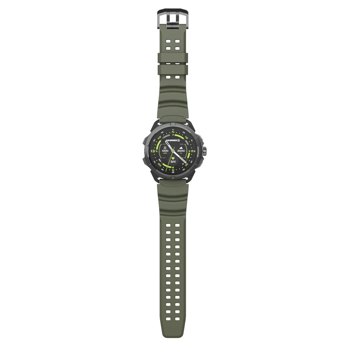 Hammer Watch 2 Edizione Militare, GPS, schermo AMOLED Gorilla Glass da 1,5 pollici, grande batteria da 530 mAh con fino a 15 giorni di autonomia con una singola carica, resistenza 5 ATM, tasto SOS