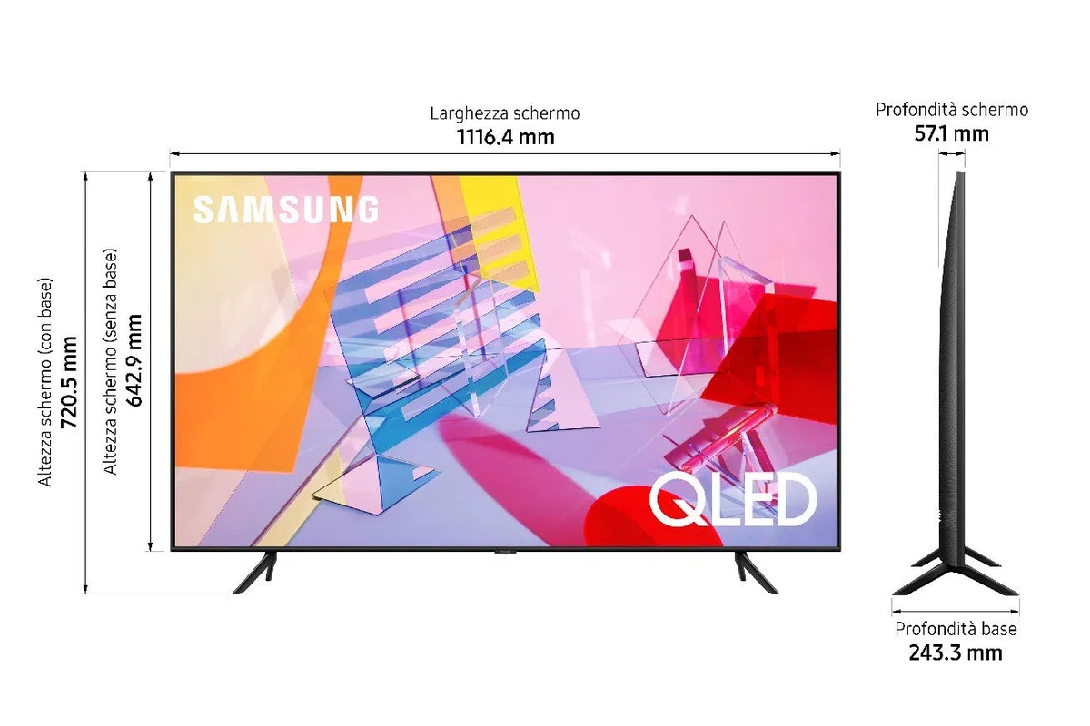 Samsung QE50Q60TAUXZT Smart TV 50” QLED 4K, Ultra HD, Dual LED, Processore Quantum Lite, Quantum HDR, Wi-Fi, New Bezel-less design, Nero, 2020, Alexa integrata