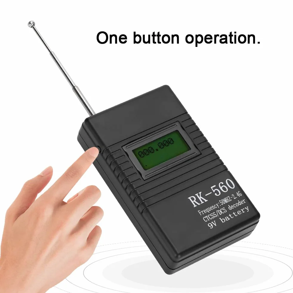 Contatore di frequenza da 50 MHz-2,4 GHz, misuratore di frequenza radio portatile, con antenna, misuratore di frequenza portatile, adatto per DCS e test CTCSS