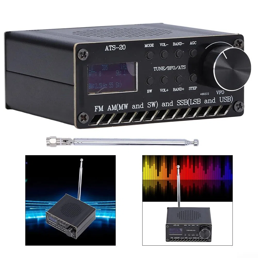 Radio Digitale Portatile, Ricevitore radio ATS 20+, Altoparlante ricevitore radio multi-banda portatile FM AM MW SW SSB (LSB e USB), 0,96 pollici per display OLED, Batteria 800mAh, 3.5 x 4.21 x 1.61in