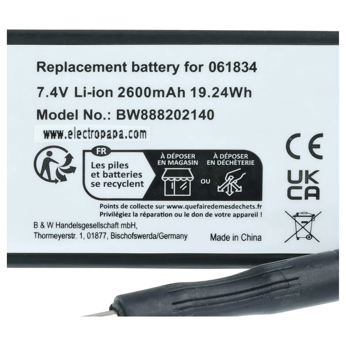 vhbw batteria sostituisce Bose 061386, 061385, 061834, 061384 per casse, altoparlanti, speaker (2600mAh, 7,4V, Li-Ion)
