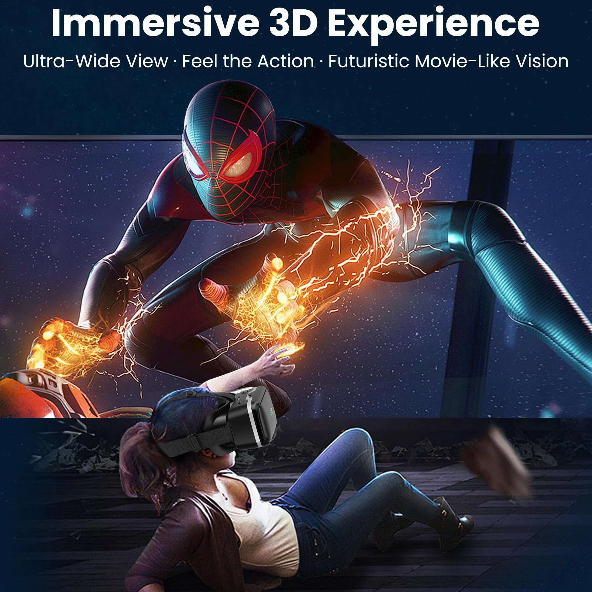 XWP Visore Realtà Virtuale Con Lenti HD Anti Luce Blu, Occhiali VR 3D Per Smartphone, Compatibile Con iPhone E Android (4,7–6,8"), Per Giochi VR E Film, Regalo Di Compleanno Per Amici E Famiglia