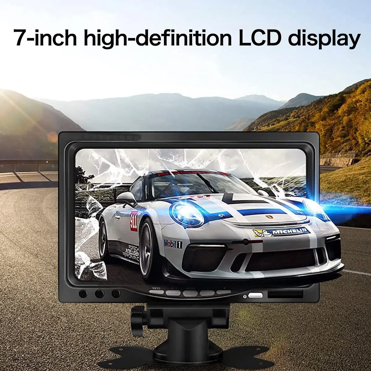 OBEST Schermi della telecamera posteriore a 7 pollici, display LCD a colori, 800.480 RP, DC12V-24v, commutazione video AV1/AV2, monitor LCD dell'automobile per i camper degli autobus
