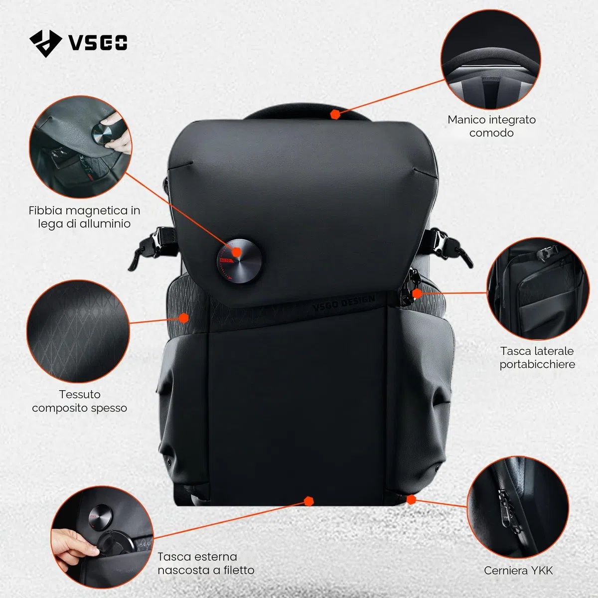 VSGO Zaino per fotocamera professionale DSLR/SLR 20L Zaino di grande capacità, compatibile per fotocamere Sony Canon Nikon