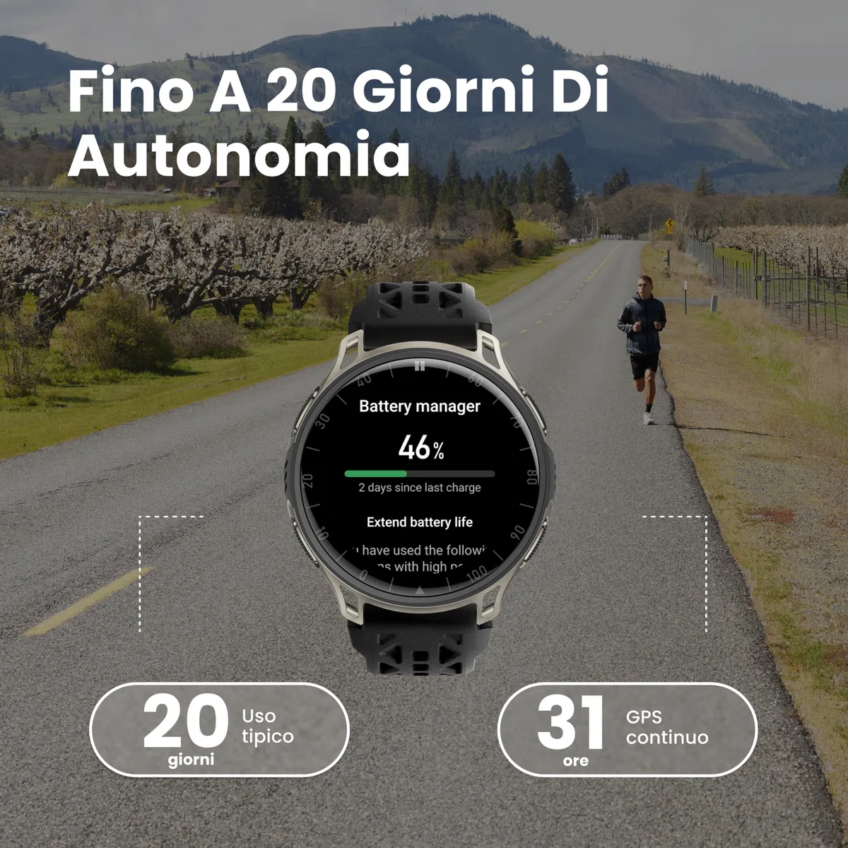 Amazfit Cheetah 2 Pro 48mm Smartwatch GPS per la Corsa, AMOLED da 1,32", Vetro Zaffiro, Cassa in Titanio, 32GB, Autonomia fino a 20 Giorni, 5 ATM, NFC, Torcia, Mappe Offline, 170+ Modalità Sportive