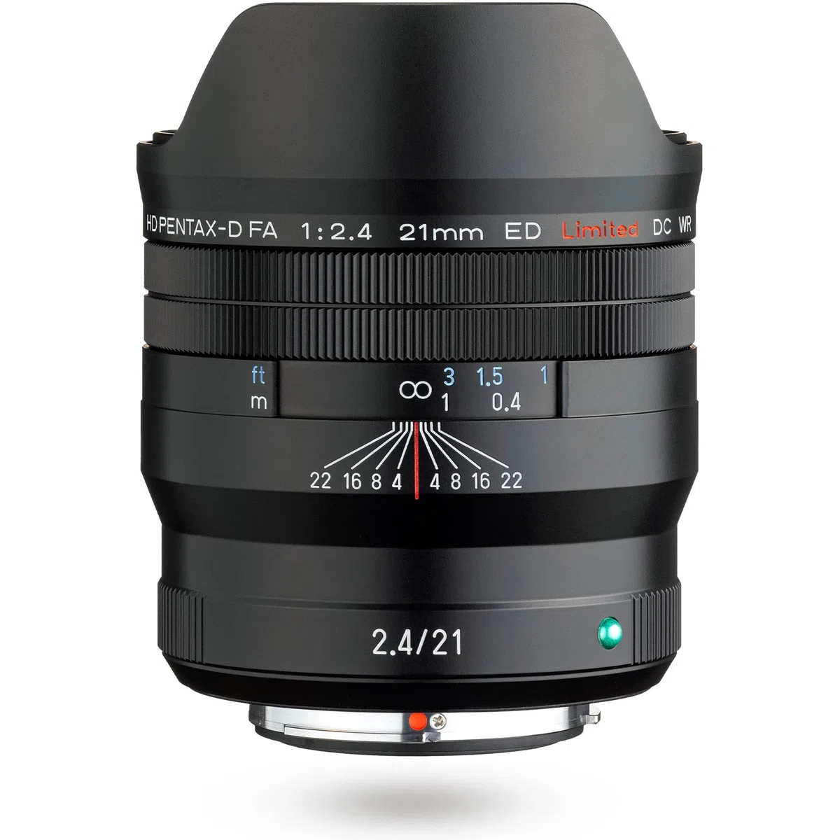 PENTAX HD D FA 21mmF2.4ED Limited DC WR Black grandangolare obiettivo primario, Per l'uso con full frame DSLR lenti limitate, barilotto obiettivo in alluminio lavorato, Nero