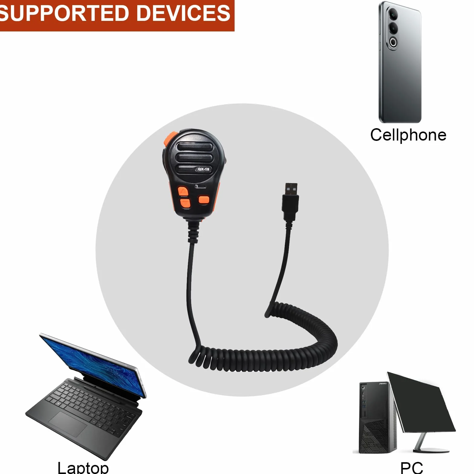 Microfono USB-A, microfono PTT e chiave programmabile per simulatore di camion americani, PC, laptop, cellulari, giochi per PC con supporto per microfono e software di programmazione (con