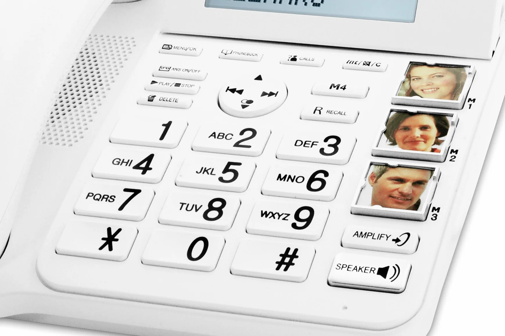 Geemarc Amplidect 295 Combi Duo - Telefono Fisso Amplificato e Relativi Portatili Aggiuntivi con Segreteria Telefonica, Squillo Forte e Tasti Grandi per Anziani - Ipoacusia Media o Bassa - Versione IT