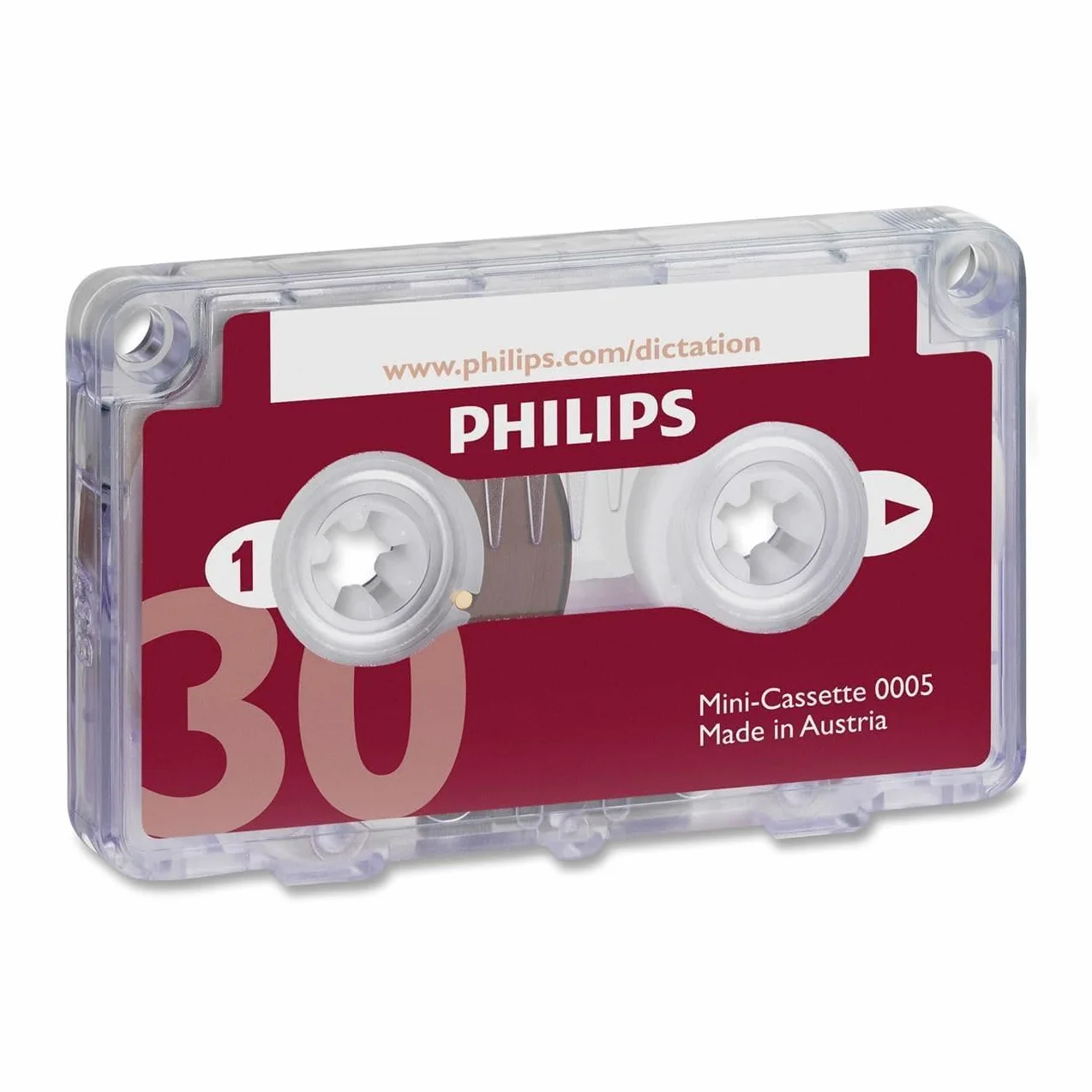 Philips LFH0005 - Mini cassette, 30 minuti, rosso, 1 pezzo