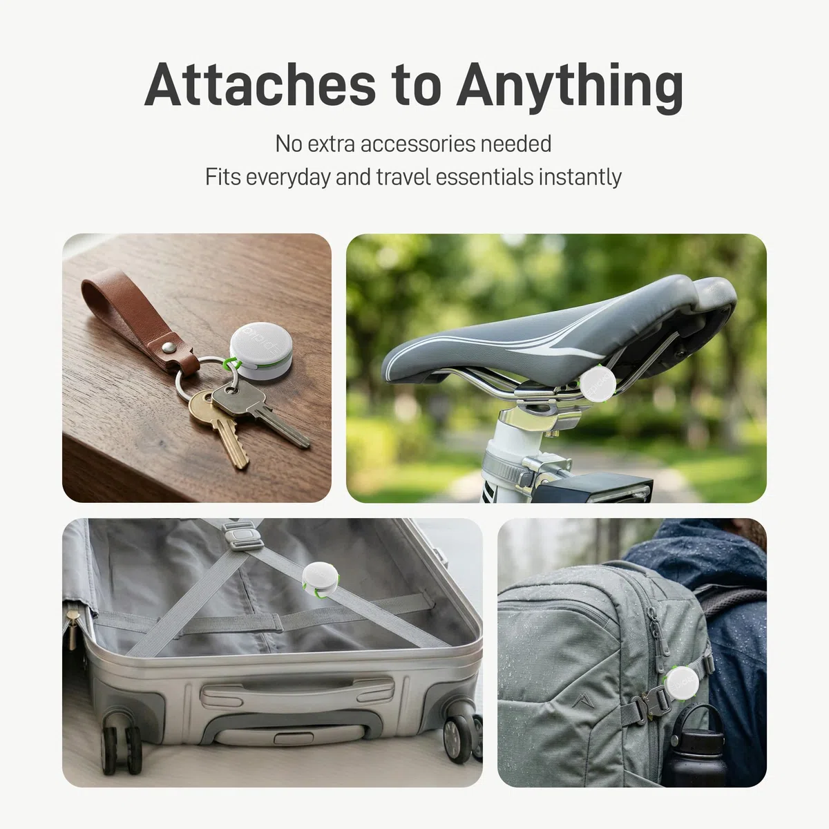 Epicka Targhette con cinturino regolabile integrato, batteria di 2 anni, compatibile con Apple Find My (solo iOS), NFC e IP67, impermeabile, Smart Tag per chiavi, bagagli, bici, animali domestici