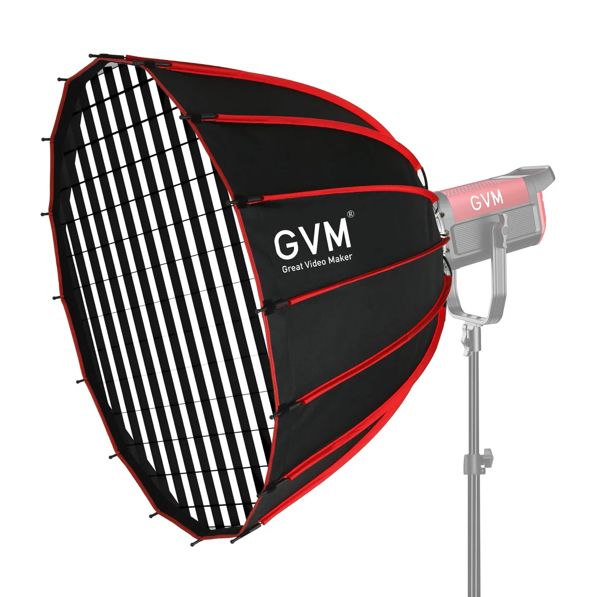 GVM Softbox Parabolic Soft Light Bowens Mount,36"/90cm Softbox Parabolico a sgancio rapido e griglia a nido d'ape compatibile con altre luci a montaggio Bowens per la registrazione