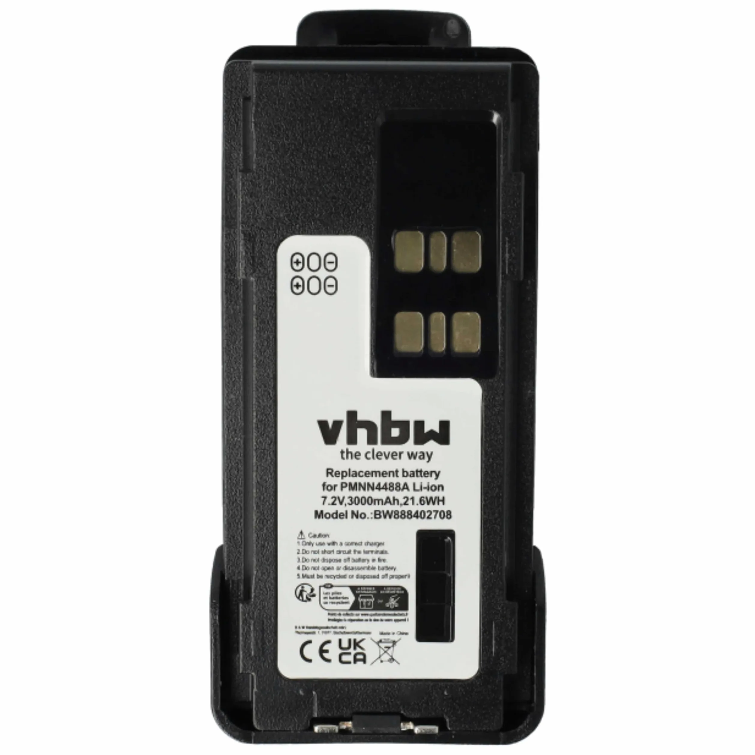 vhbw 2x batteria compatibile con Motorola XIR P6620, XIR P6600, DP4801e radio (3000mAh, 7,2V, Li-Ion) + clip