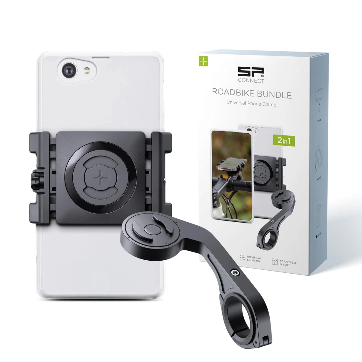 SP CONNECT Road Bike Bundle Universal Clamp | SPC+ | Supporto per cellulare bicicletta | Supporto per cellulare da corsa | Supporto per manubrio bici da corsa | Supporto per smartphone per bicicletta
