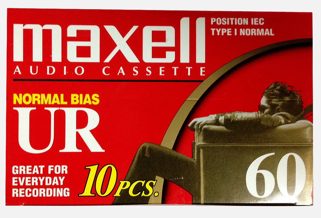 Maxell ur-60 audio cassette- scatola da 10