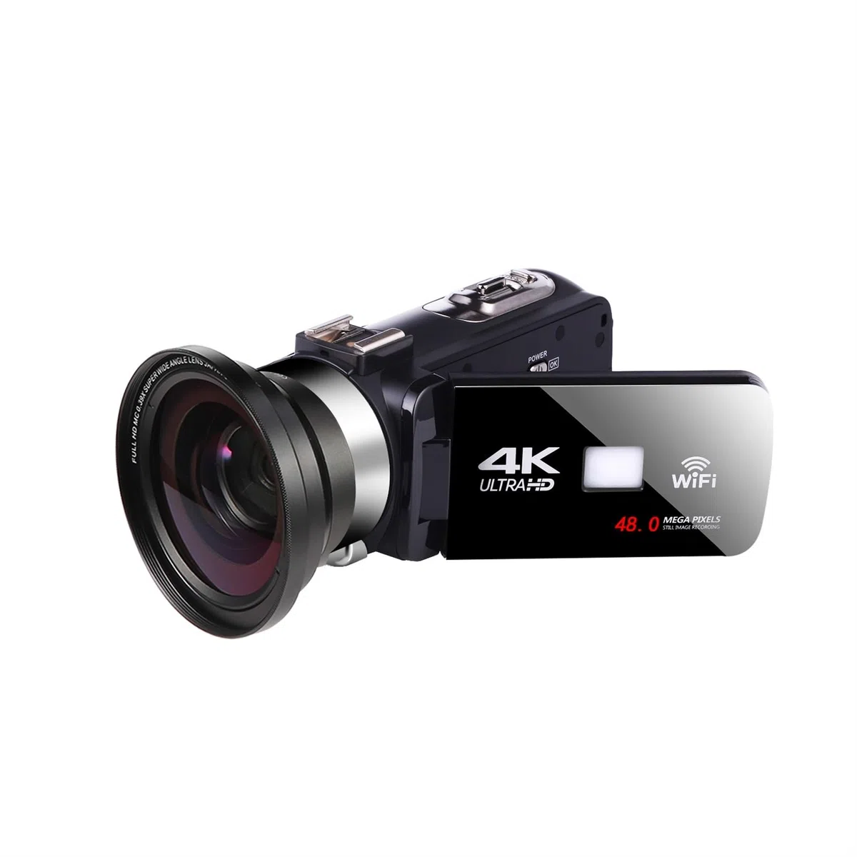 DELURA 18X Zoom 4K UHD Camcorder Live Streaming WiFi Webcam Videocamere for La Fotografia Visione Notturna IR All'aperto Telecamera HD (Size : 128G SD Card)