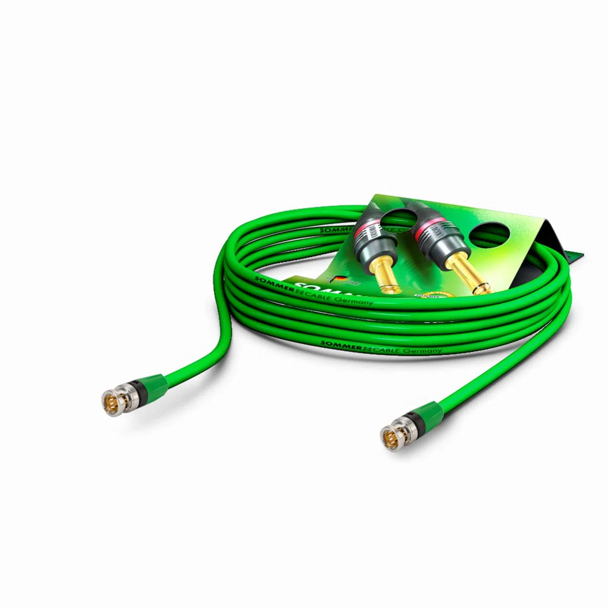 Sommer Cable - Cavo Patch video 6G-SDI/4K, SC-Vector 0,8/3,7, BNC/BNC NBNC75BLP9X NEUTRIK, verde