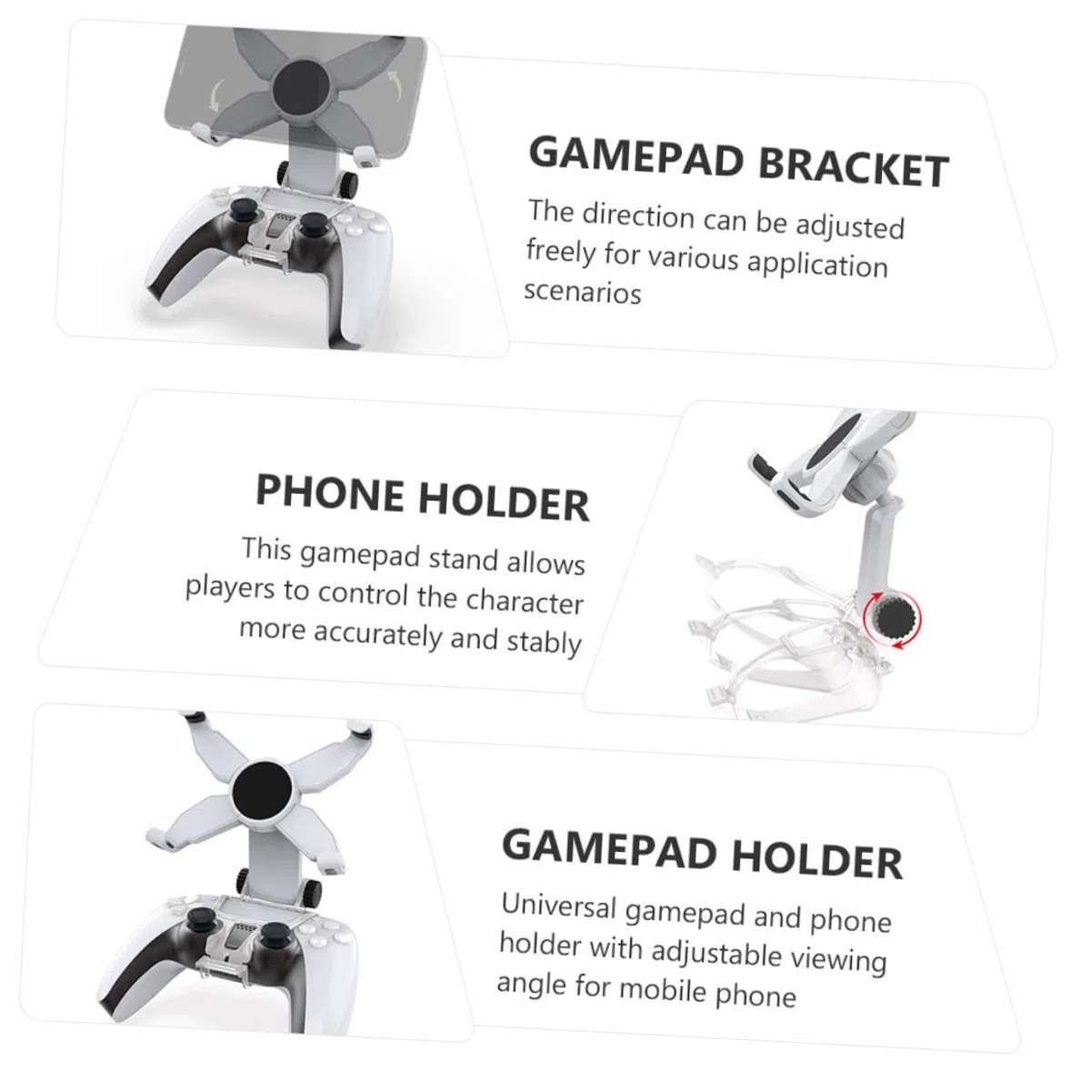 Angoily 2pezzi Supporto Per Gamepad e Smartphone Base Ergonomica Per Giocatori Compatibile Altri Controller Maggiore Stabilità e Precisione Nel Gioco