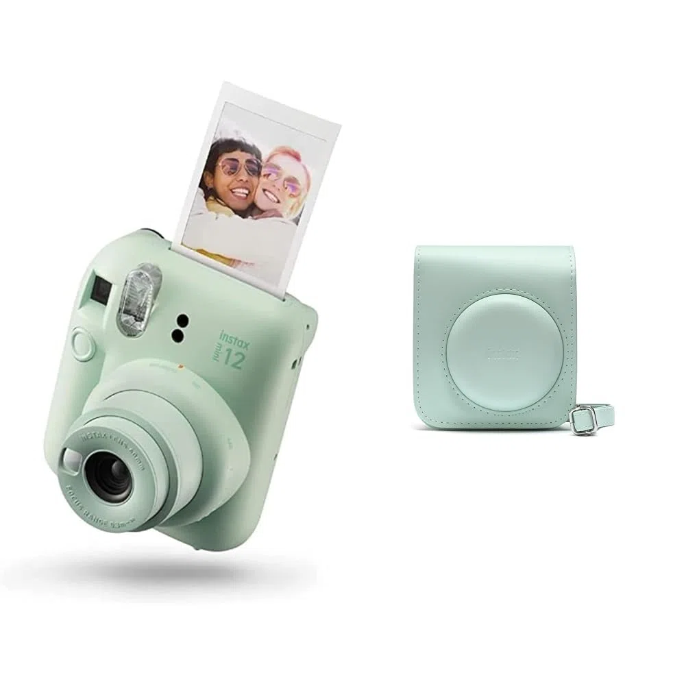 Fujifilm instax mini 12 Mint Green - Macchina Fotografica Istantanea & mini 12 custodia per fotocamera, Verde Menta