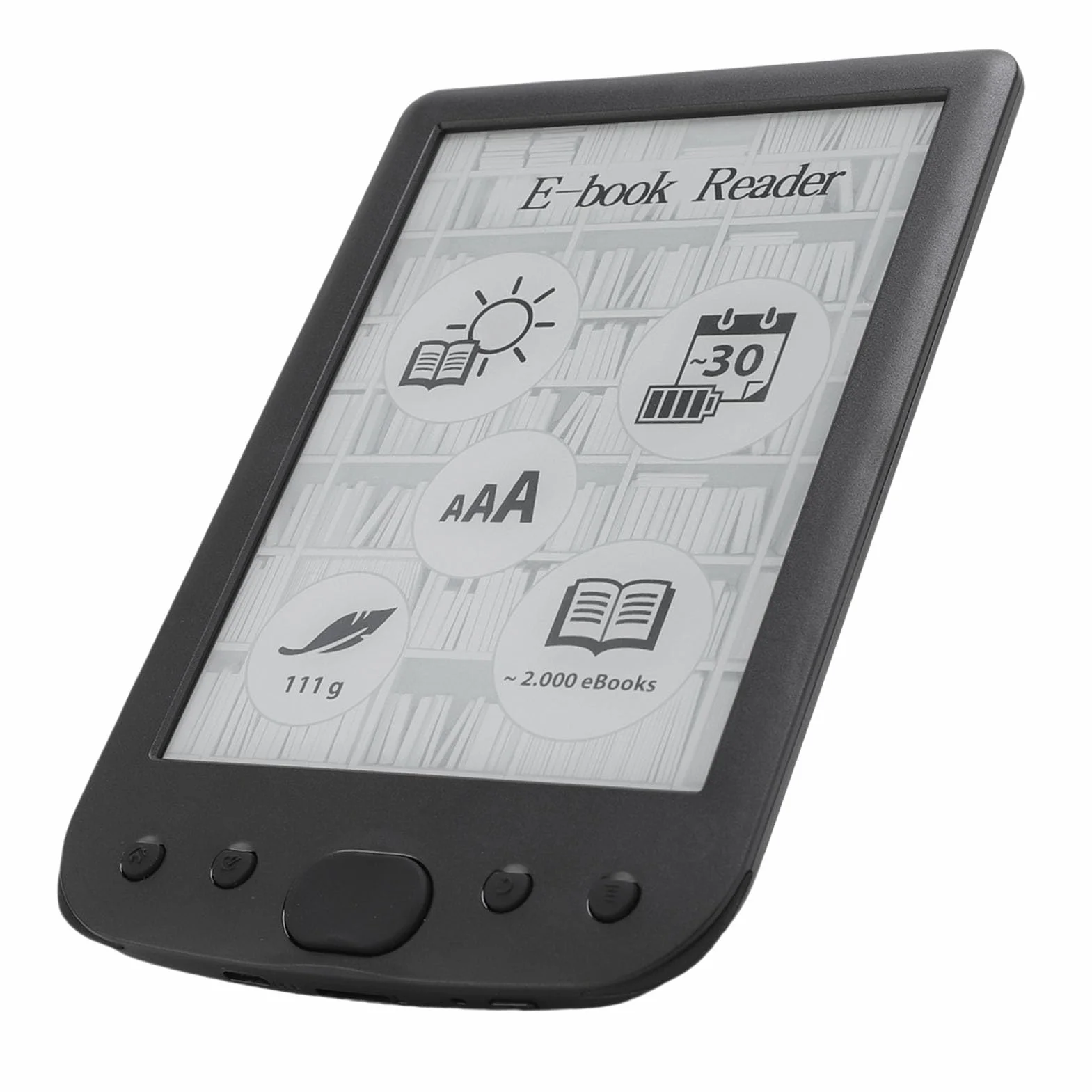 Aramox E Reader ABS Lettore di E-book Portatile Schermo HD da 6 Pollici 800x600 Batteria da 2500 MAh Supporta 32G con Custodia per Leggere PDF EPUB MOBI a Casa o in Viaggio (4G)