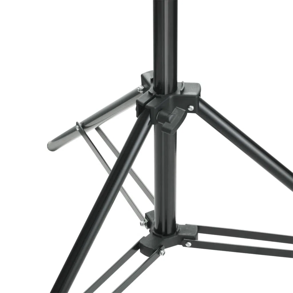 Sistema di sfondo fotografico con sfondo in cotone, 600 x 300 cm, nero, treppiede in alluminio regolabile in altezza 75-210 cm, pieghevole, portatile, opaco, antipiega, per foto e video