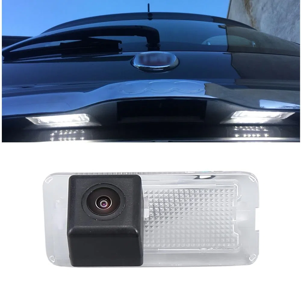 Auto Targa Posteriore Illuminata con Telecamera di Retromarcia Visione Notturna Sistema di Parcheggio Impermeabile per FIAT 500 twinair Abarth 500C 595C 695C 312C Linea 500X Telecamera CCD