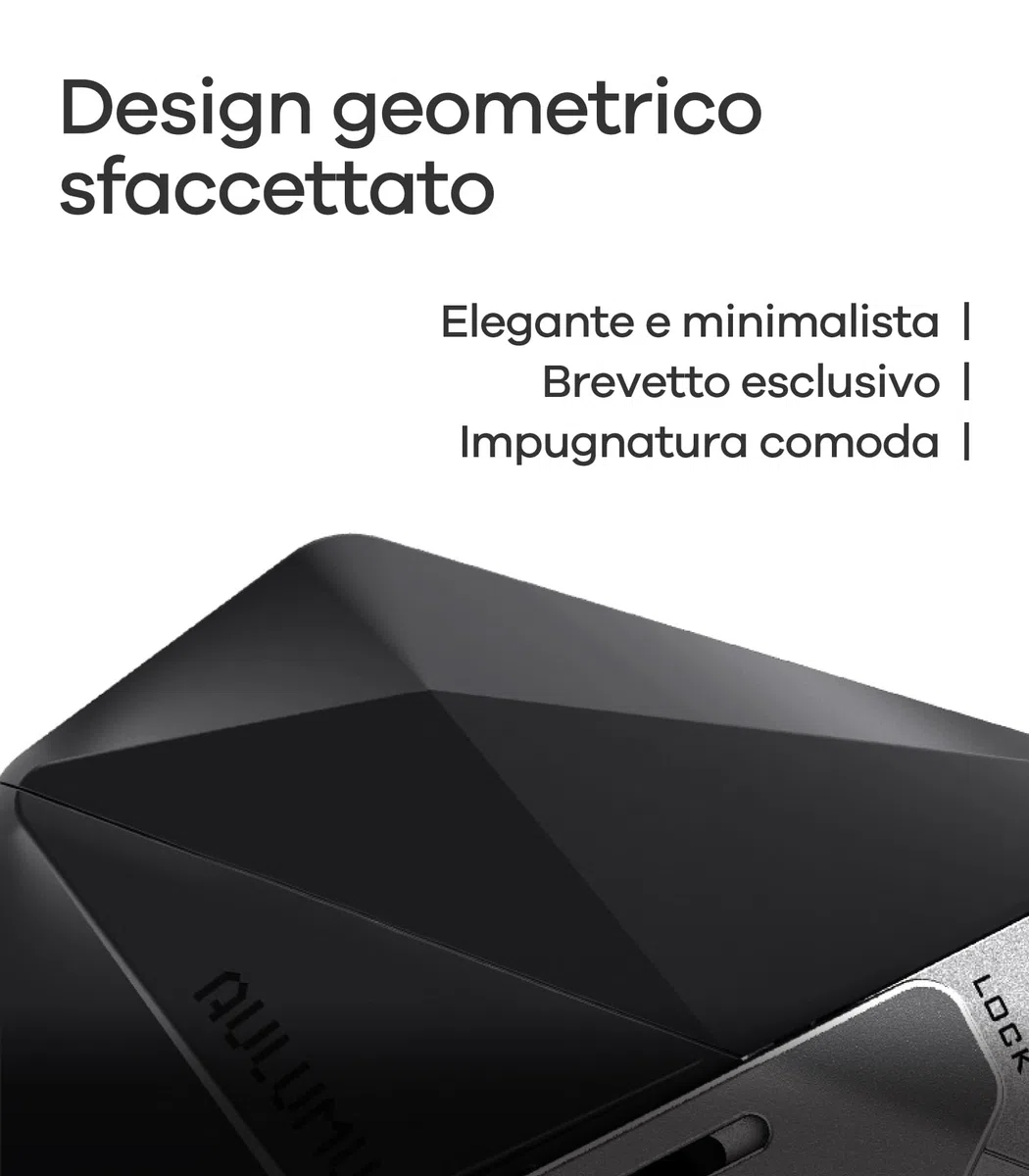 Aulumu A39 Cover per AirPods Pro 3 (2025) Custodia Geometrica con Serratura e Cordino, Case Cover Protettiva con Fibbia in Nylon, Armatura in Lega, Protezione Totale Contro le Cadute, Nero