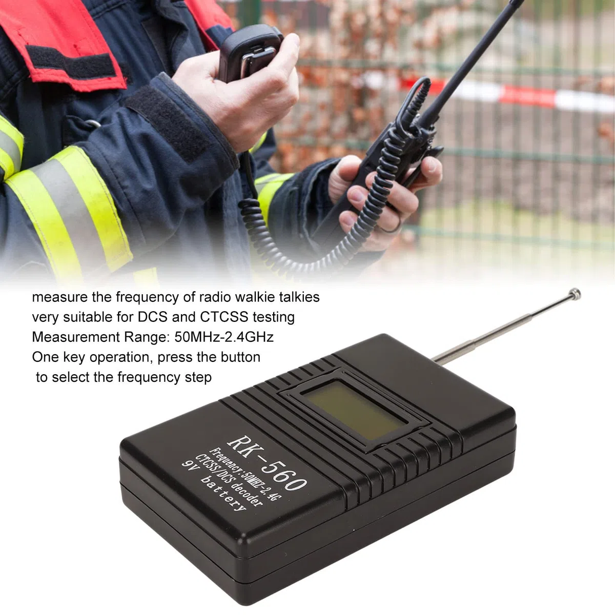 Misuratore di Radiofrequenza, Mini Contatore di Radiofrequenza da 50 MHz a 2,4 GHz, Tester di Radiofrequenza Portatile con per Test DCS e CTCSS