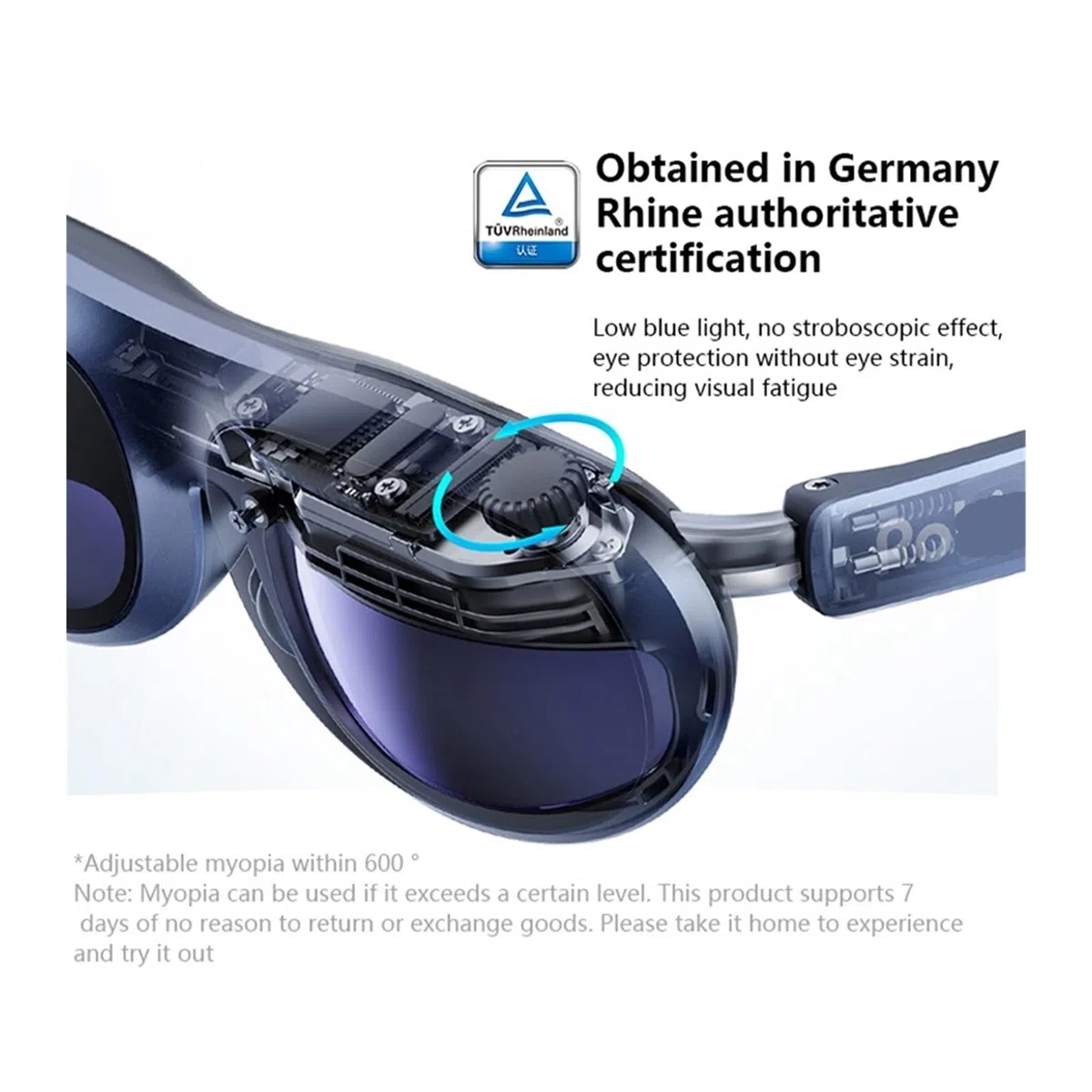 Compatible For Rokid Max AR Glasses Wearable Headsets Smart Augmented Reality Glasses For Video Display Myopia Friendly Portable Massive 1080P(Style 2)