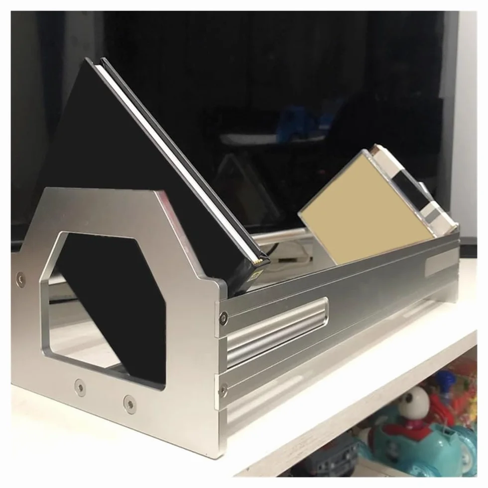 Portadischi per album, Porta-album da tavolo in lega di alluminio con supporto for album CD in metallo aperto in stile industriale