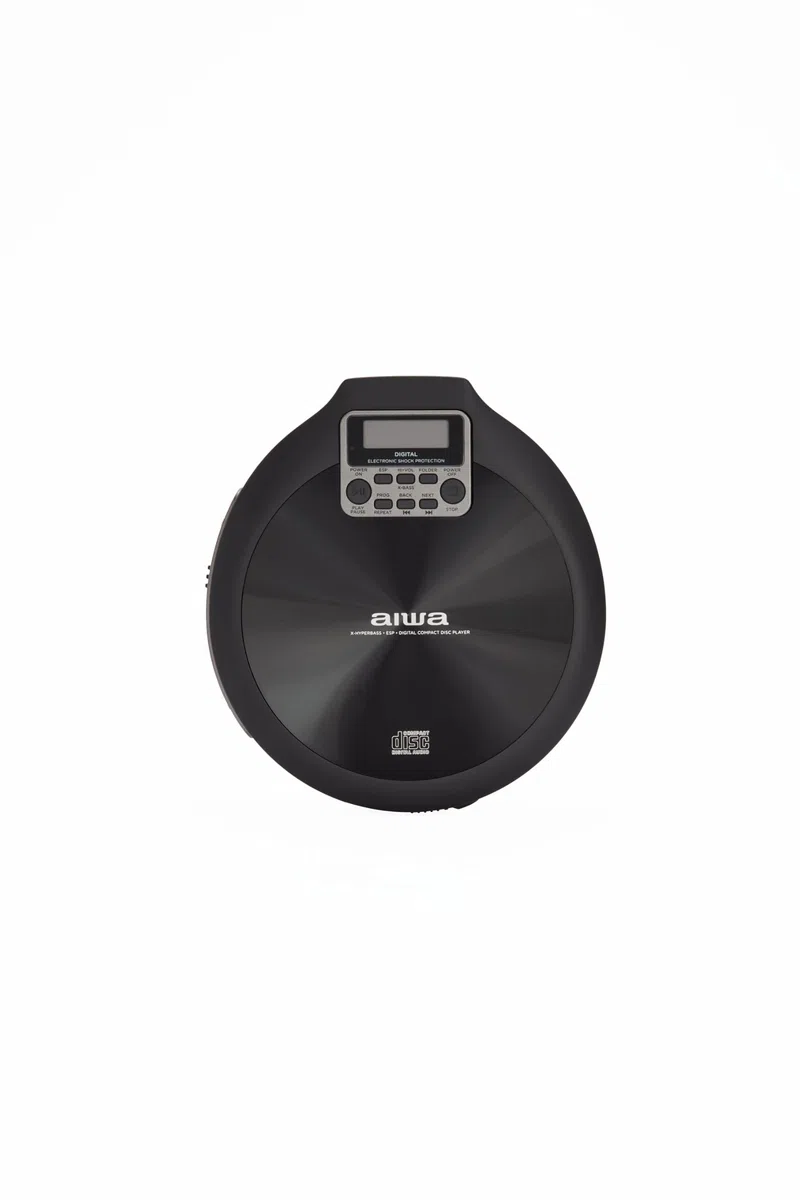 Aiwa Lettore CD Portatile PCP-850 (Nero) MP3 Ricaricabile Hyper Bass | Compatibile con CD, CD-R, CD-RW e file MP3. Batteria ricaricabile con autonomia fino a 8 ore.