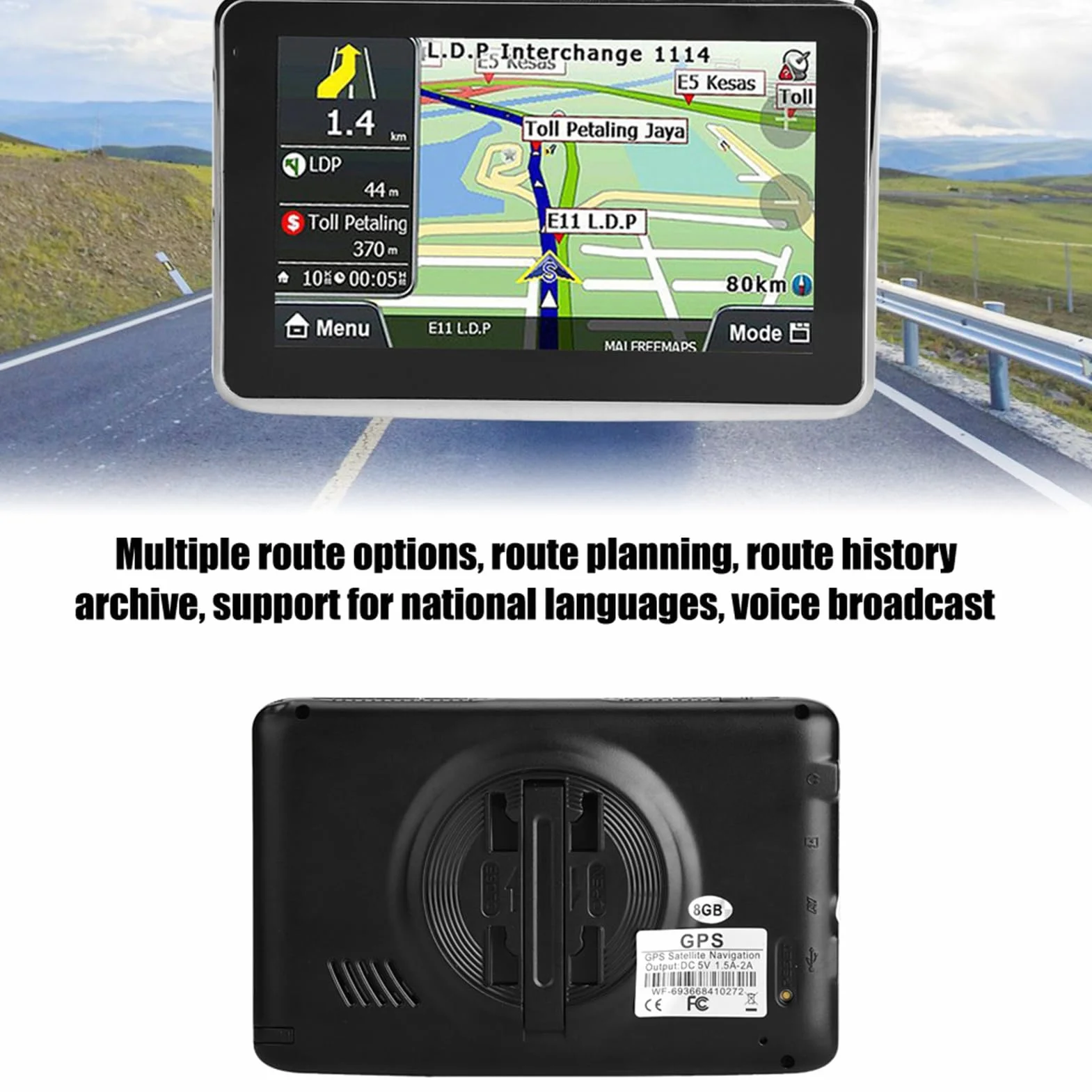 Navigazione GPS, Navigatore GPS Touch Screen Doppio Sistema di Navigazione DDR256M 8G MP3 FM Mappa Europa 508 Universale per Auto Camion Camper