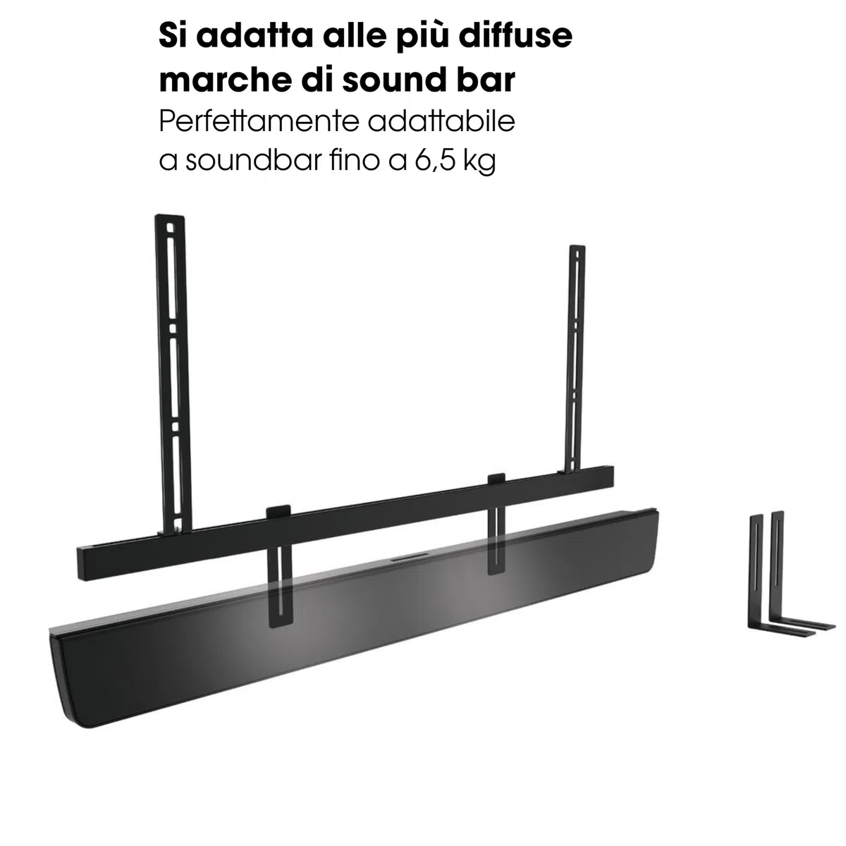 Vogel's Sound 3550 Supporto universale per soundbar, adatto anche per Bose Soundbar 500/700, Sonos Arc/Beam/Playbar, Samsung, Sony, LG e JBL, supporto per VESA da 100 a 600, peso max. 6,5 kg