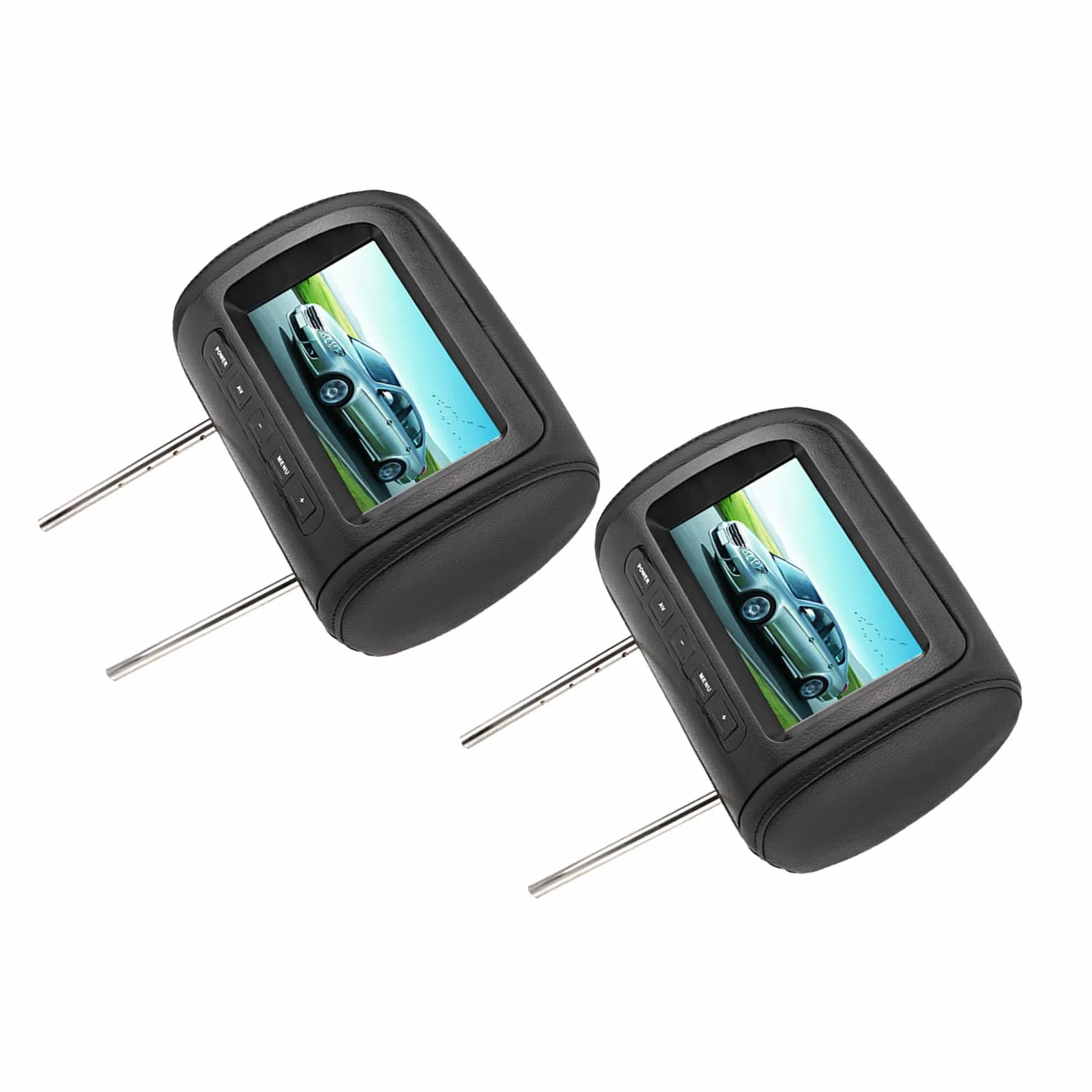 HEEPDD Monitor per Poggiatesta da 7 Pollici, Display per Auto a Doppio Schermo con Telecomando Wireless a 2 Ingressi Video per L'intrattenimento Universale per Auto