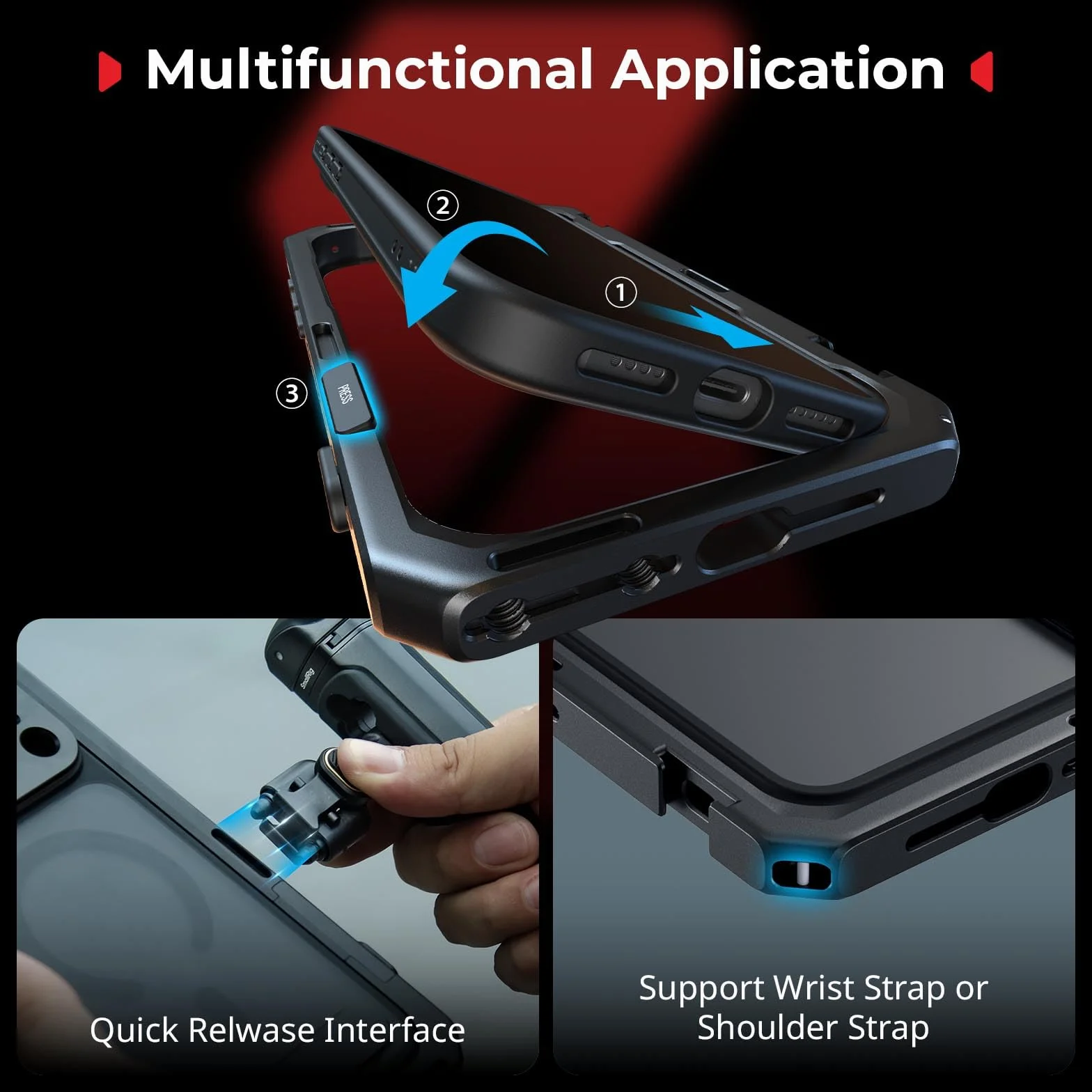 SMALLRIG Mobile Video Cage per iPhone 17 Pro, con custodia per telefono/telaio morbido in TPU/attacco a T e piastra posteriore per obiettivo filettata da 17 mm, rig video per telefono - 5542