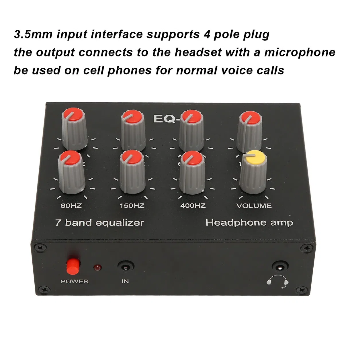 Ejoyous Equalizzatore Grafico a 7 Bande, Equalizzatore Audio a Doppio Canale, Mixer DJ, Interfaccia da 3,5 mm