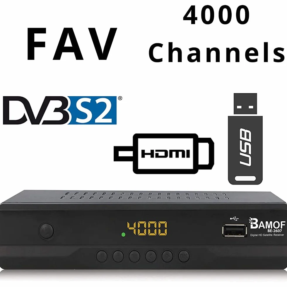 Bamof BE-2607 - Ricevitore satellitare digitale (HDTV, DVB-S/S2, HDMI, SCART, 2 x USB 2.0, Full HD 1080p) [Preprogrammato per Astra Hotbird Türksat] [Classe energetica A+++]
