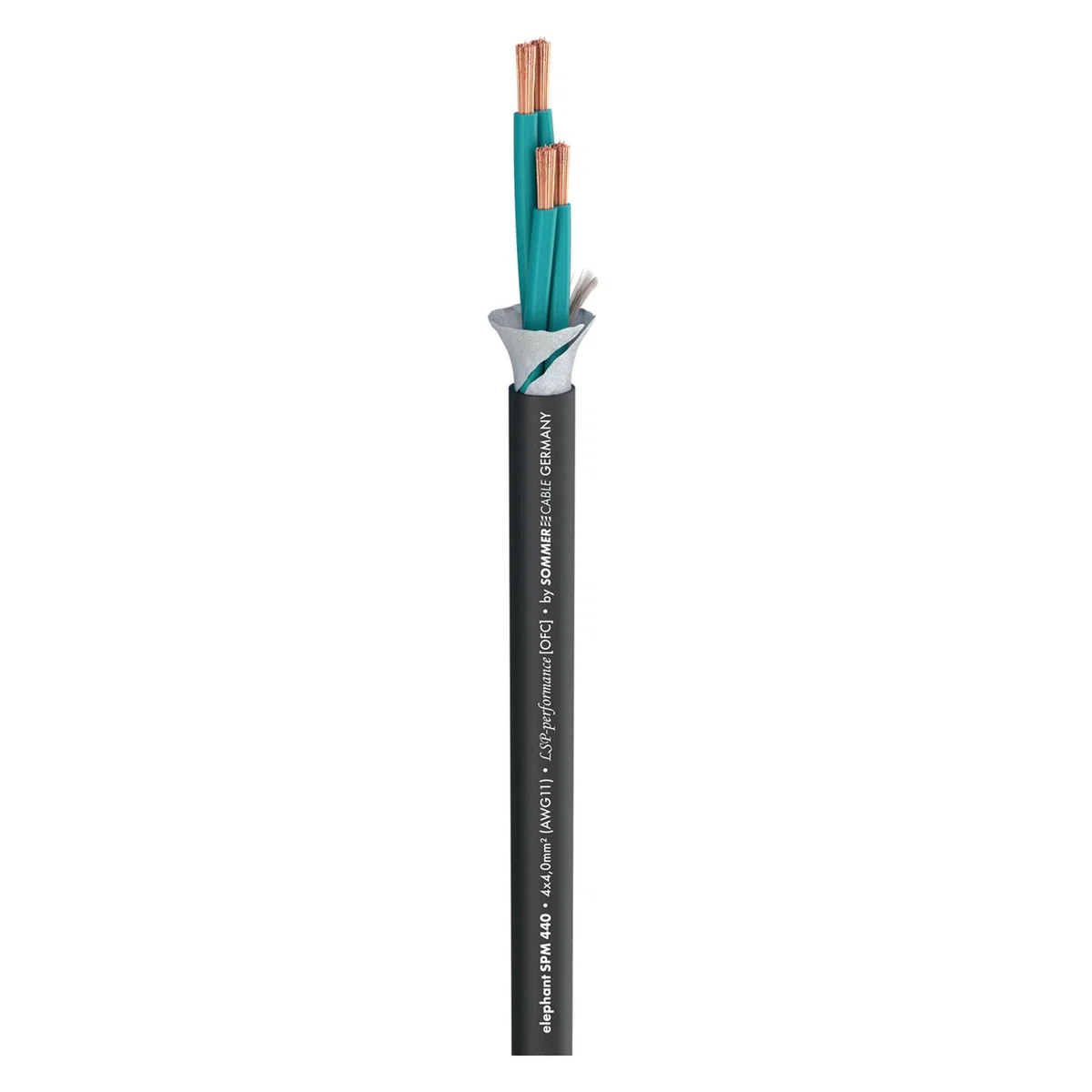 Sommer Cable - Cavo per altoparlante Elephant Robusto SPM440; 4 x 4,00 mm²; PVC Ø 11,00 mm; nero (5 m)
