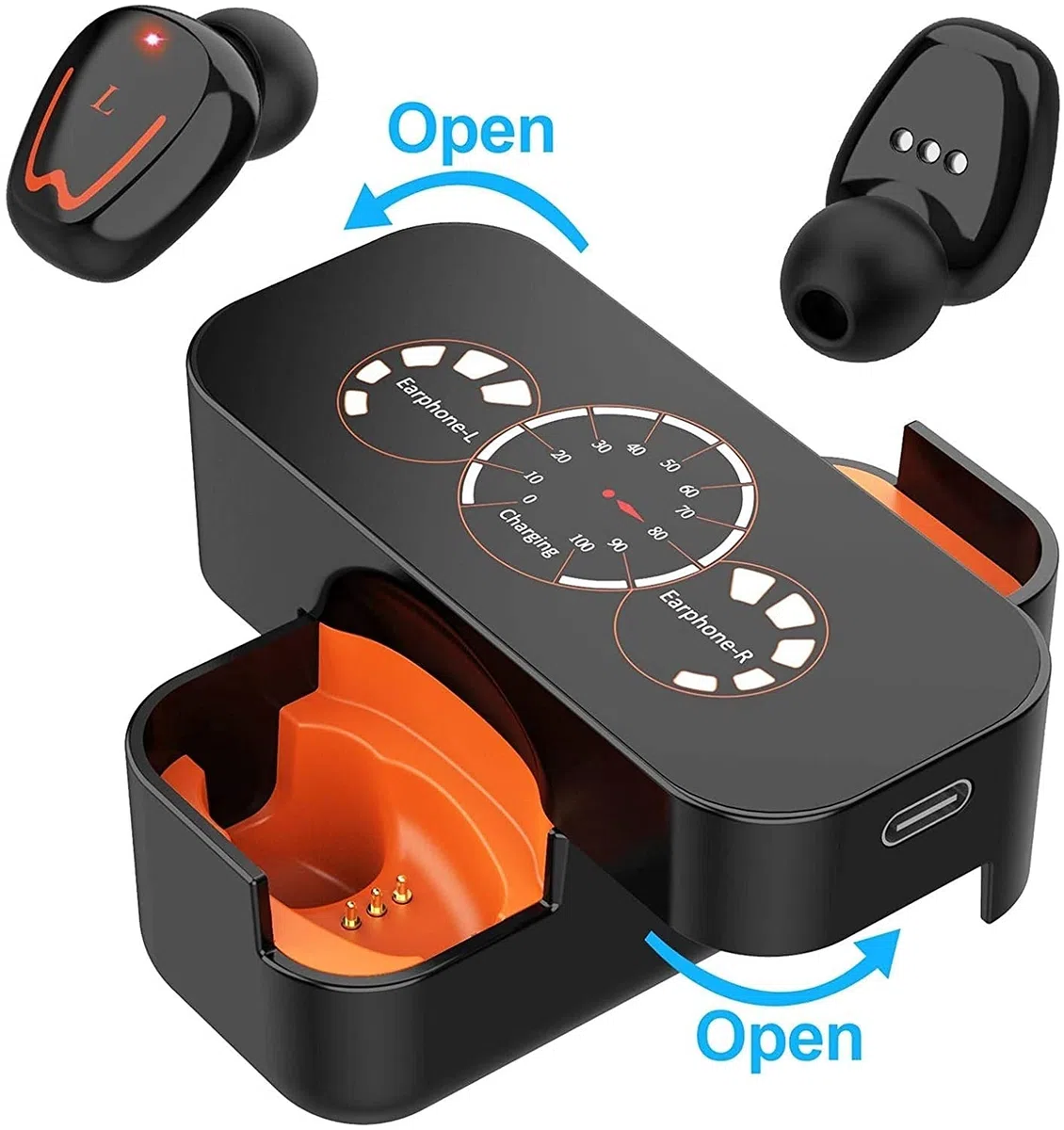 LIIAV Auricolari wireless vere, auricolari Bluetooth 5.0 in-orecchio con cabina di ricarica Chiamate stereo facili da accoppiamento/microfoni integrati / IPX6. Sudata for sport, allenamento, palestr