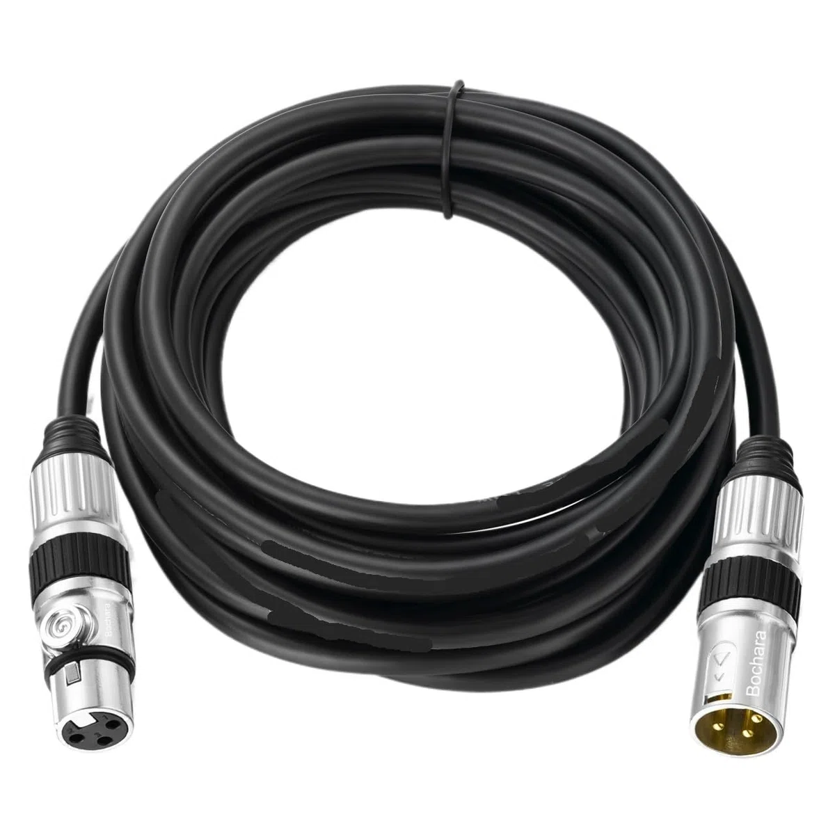 Cavo di prolunga XLR a 3 pin placcato oro da maschio a femmina, cavo audio OFC + schermatura intrecciata per microfono mixer amplificatore (cavo circolare nero, 5 m)