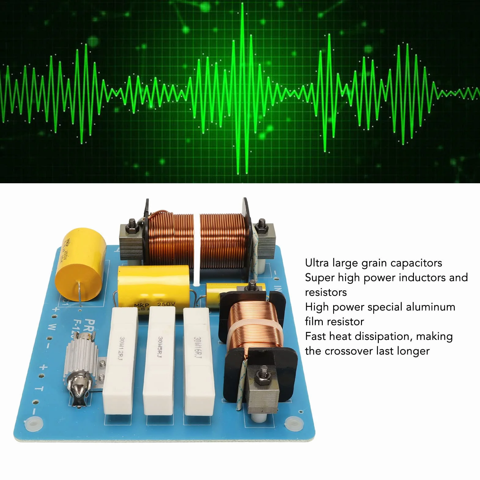Crossover a 2 Vie 600-800W 1500-3500Hz Altoparlante a 2 Vie Crossover Altoparlanti Bassi Acuti Divisore di Frequenza per Altoparlanti per Conferenze da Palcoscenico da 10 Pollici 12 Pollici 15 Pollici