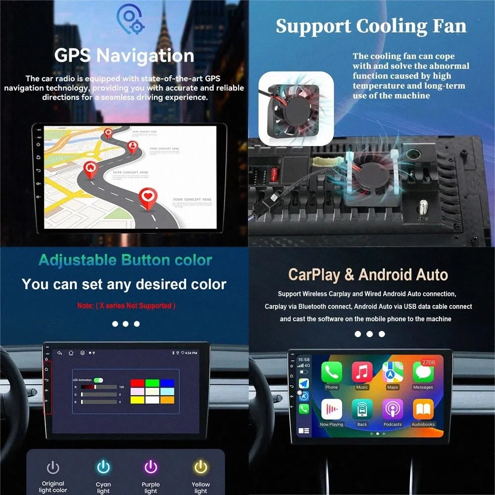 Radio Macchina Touch Screen per KIA RIO 3 2011-2016 Wireless Carplay Android Auto Stereo Auto Bluetooth Ips con Pantalla Táctil con Gps, 8 Nucleo 4G+64G