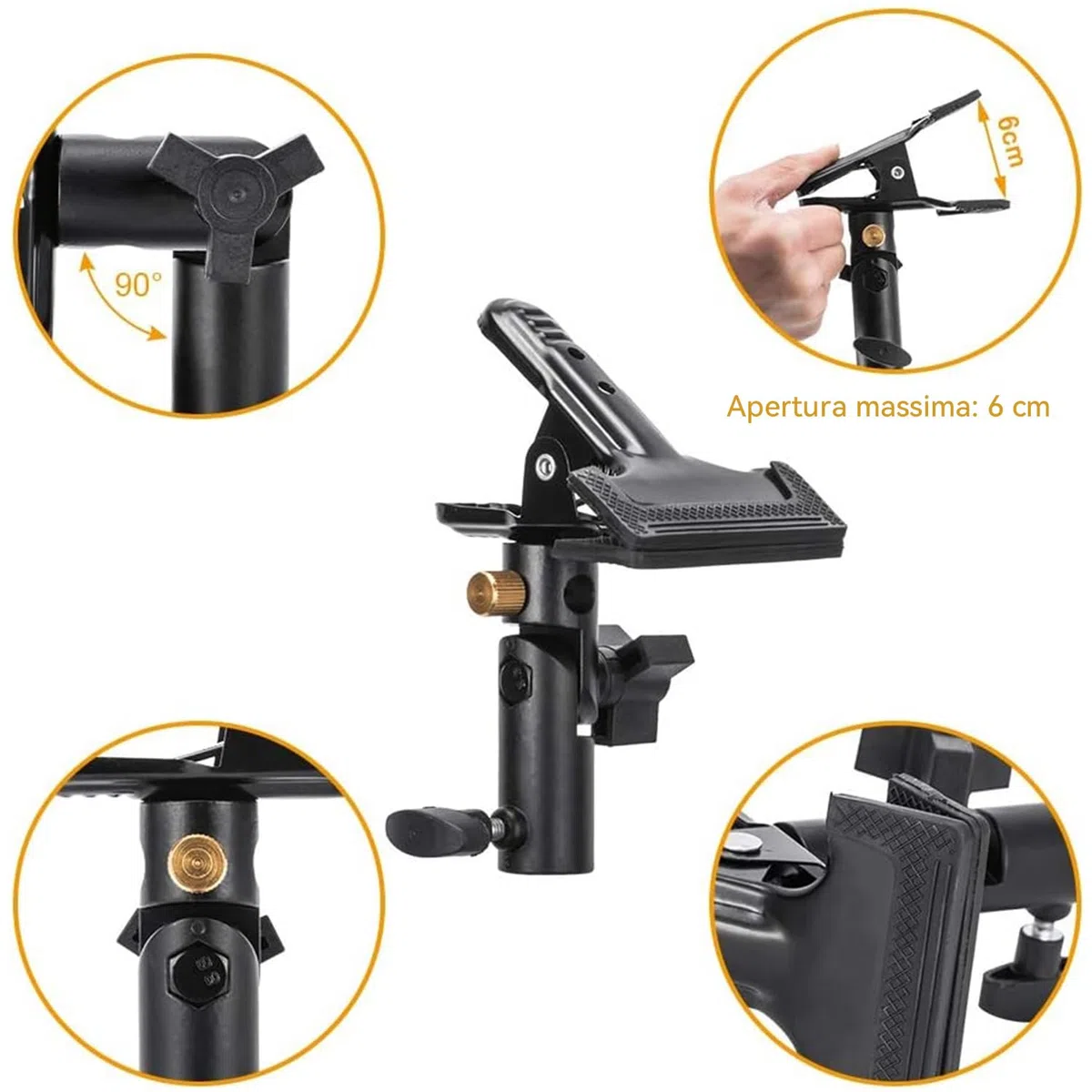 UTEBIT 2 * Riflettore Morsetto in Metallo da 180 Gradi con Vite da 1/4 a 3/8 di Pollice Adattatore per Reflector per Fotografia, Supporto Leggero, Treppiede